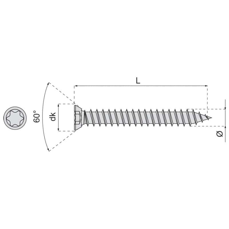 Vis d'ancrage de chassis tête fraisée torx SPAX