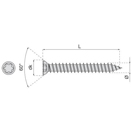 Vis d'ancrage de chassis tête fraisée torx SPAX