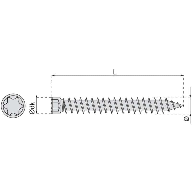 Vis d'ancrage de chassis tête cylindrique torx SPAX