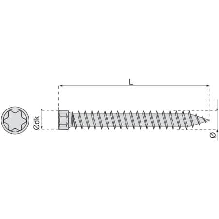 Vis d'ancrage de chassis tête cylindrique torx SPAX