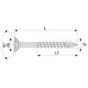 Vis spax-r tête fraisée crantée type torx inox A2 SPAX