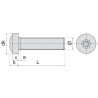 Vis métaux tête cylindrique large empreinte pozidriv inox A2