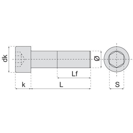 Vis métaux tête cylindrique empreinte hexagonale creuse inox A2
