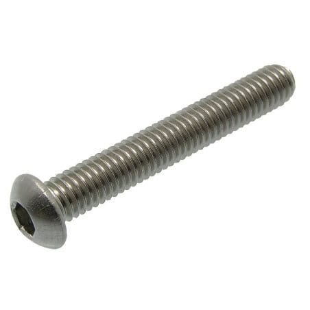 Vis métaux tête bombée hexagonale creusé inox A2