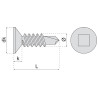 Vis autoperceuse tête fraisée empreinte carrée inox A2