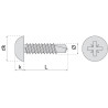 Vis autoperceuse tête cylindrique empreinte pozidriv inox A2