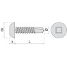 Vis autoperceuse tête cylindrique empreinte carrée inox A2