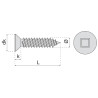 Vis tôle tête fraisée empreinte carrée inox A2