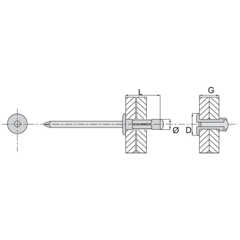 Rivet multi serrage alu/acier tête plate SCELL-IT