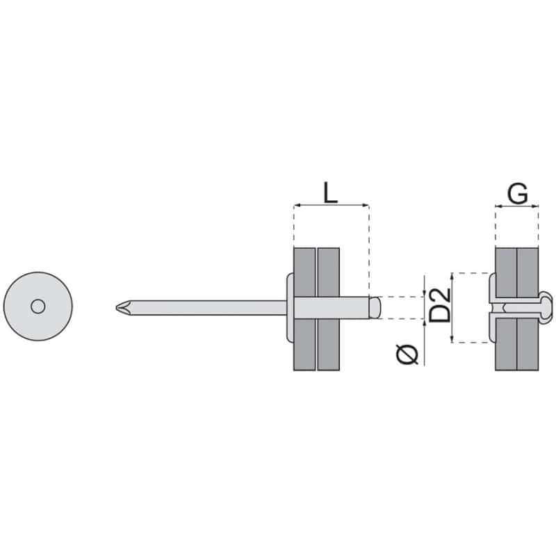 Rivet tout alu tête plate