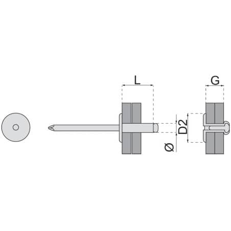 Rivet tout alu tête plate