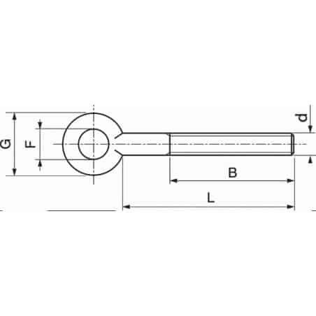 Vis à oeil pour tendeur inox A2