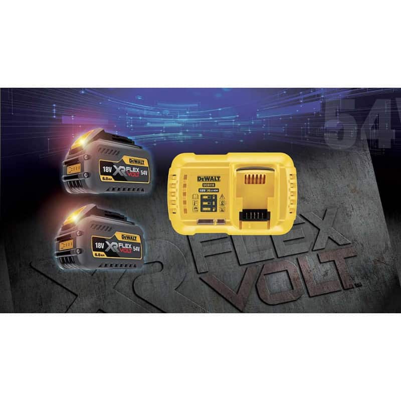 Pack chargeur + 2 batteries 54 V XR FLEXVOLT DEWALT DCB1118T2
