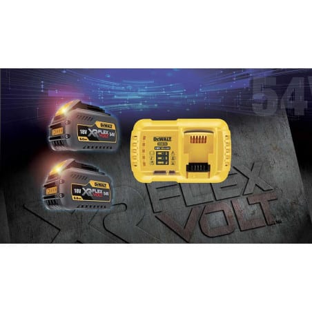 Pack chargeur + 2 batteries 54 V XR FLEXVOLT DEWALT DCB1118T2