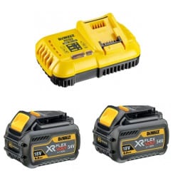 Pack chargeur + 2 batteries 54 V XR FLEXVOLT DEWALT DCB1118T2