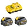 Pack chargeur + 2 batteries 18V/54V 6Ah/2Ah XR FLEXVOLT DEWALT DCB1118T2