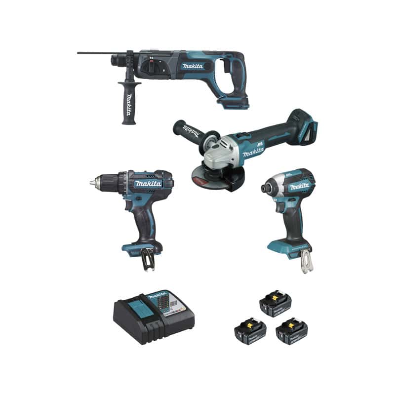 Lot 4 outils sans fil 18V 5Ah MAKITA
