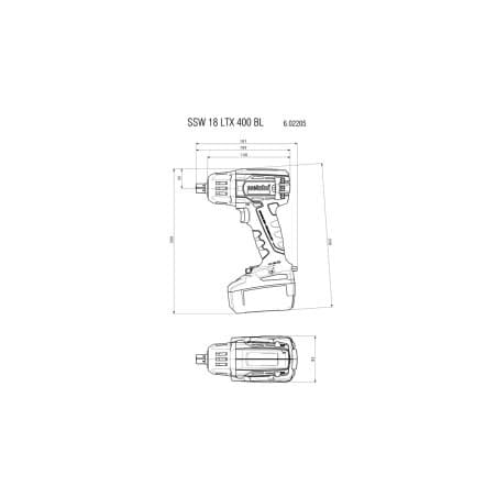 Boulonneuse à choc 18 V 5 AHSSW18LTX400BL METABO