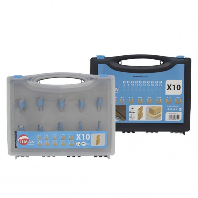Coffret aluminium de 10 mèches droites carbure LEMAN 42870010