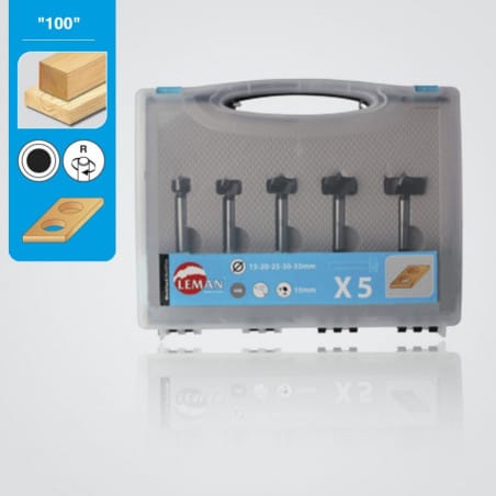 Coffret 5 mèches carbure à façonner fond plat LEMAN 100 700 05