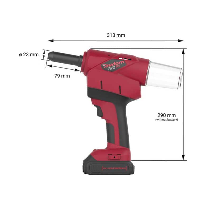 Riveteuse sur batterie RIVDOM TWO 20 V