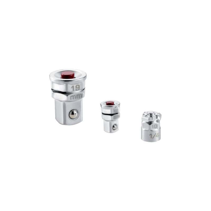 LOT DE 3 ADAPTATEURS POUR CLE VERS CARRE 1/4" ET 1/2"