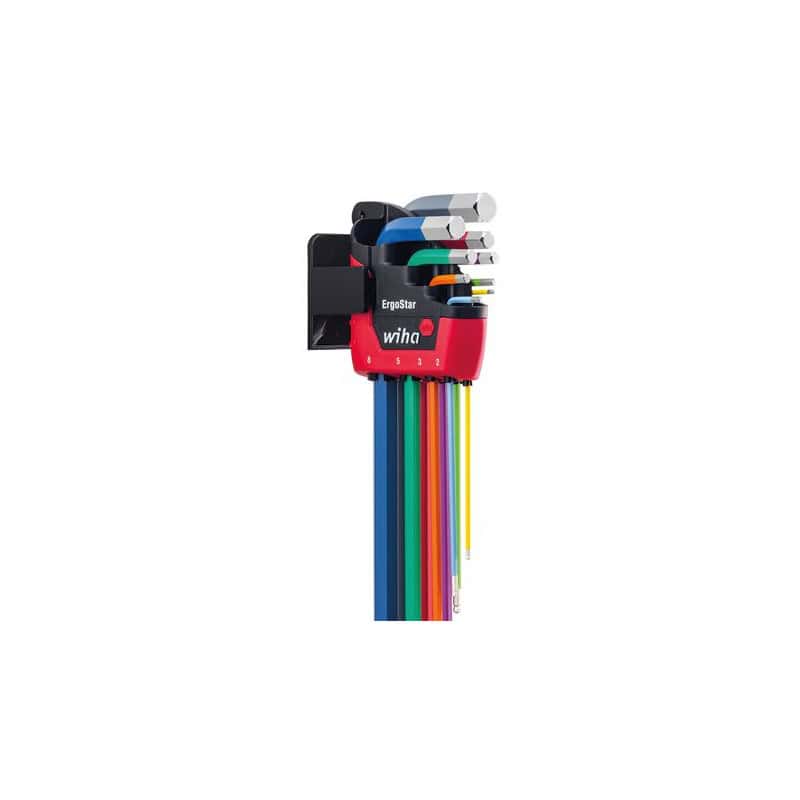 JEU DE 9 CLES MALES FLUORESCENTES ANTI-CHUTE