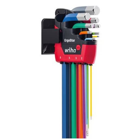 JEU DE 9 CLES MALES FLUORESCENTES ANTI-CHUTE