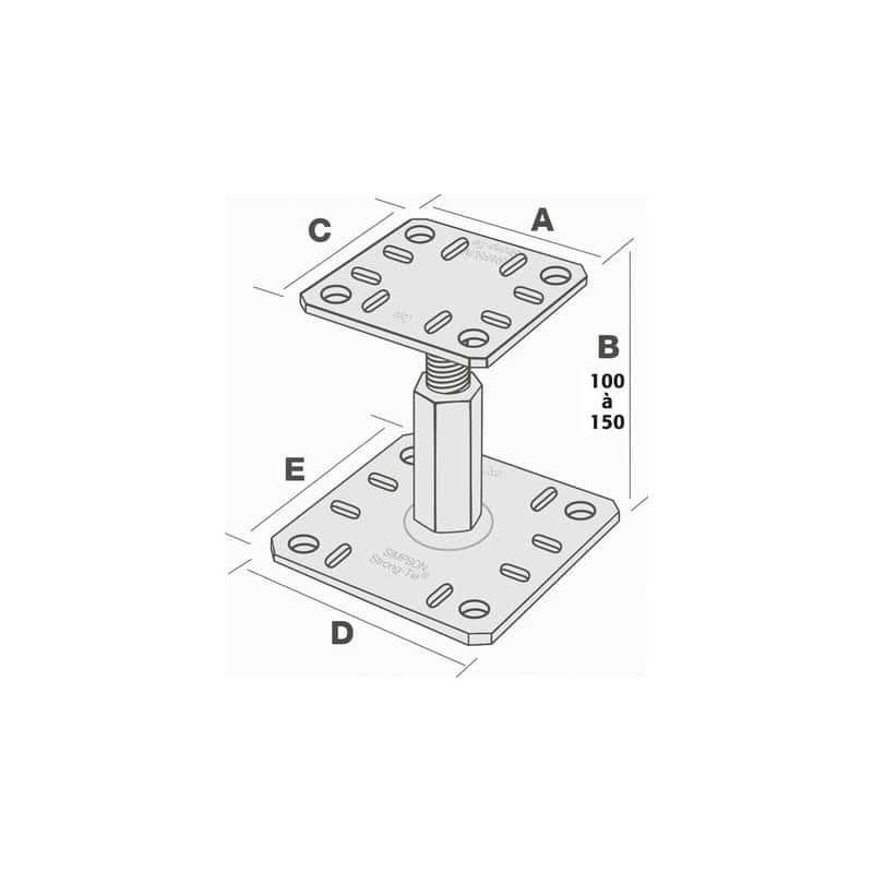 Pied de poteau réglable SIMPSON 3523140547640