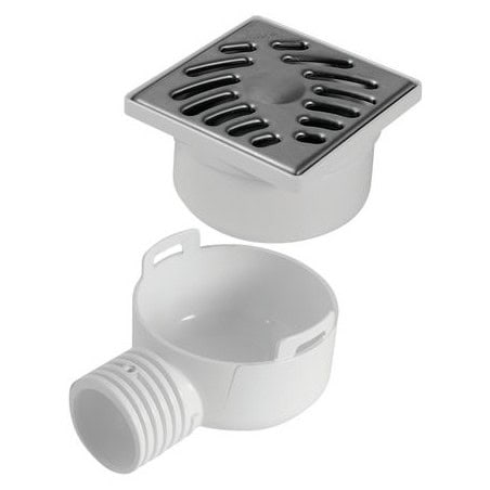 Siphonnette grille carrée avec adaptateur NICOLL SIHJ10IH
