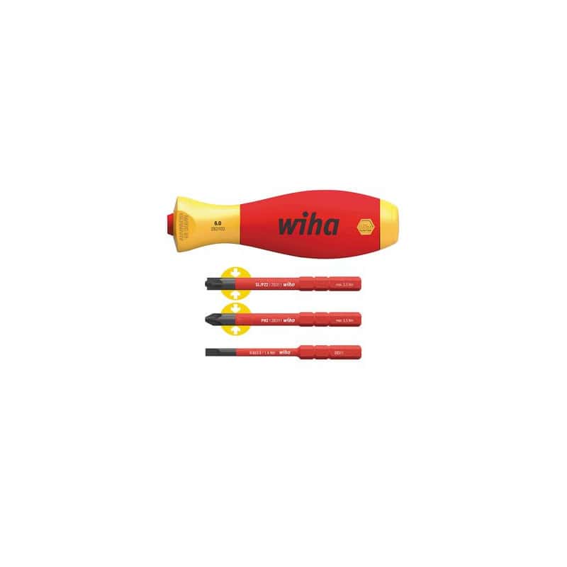 TOURNEVIS PORTE-EMBOUT + 3 EMBOUTS SLIM ISOLES
