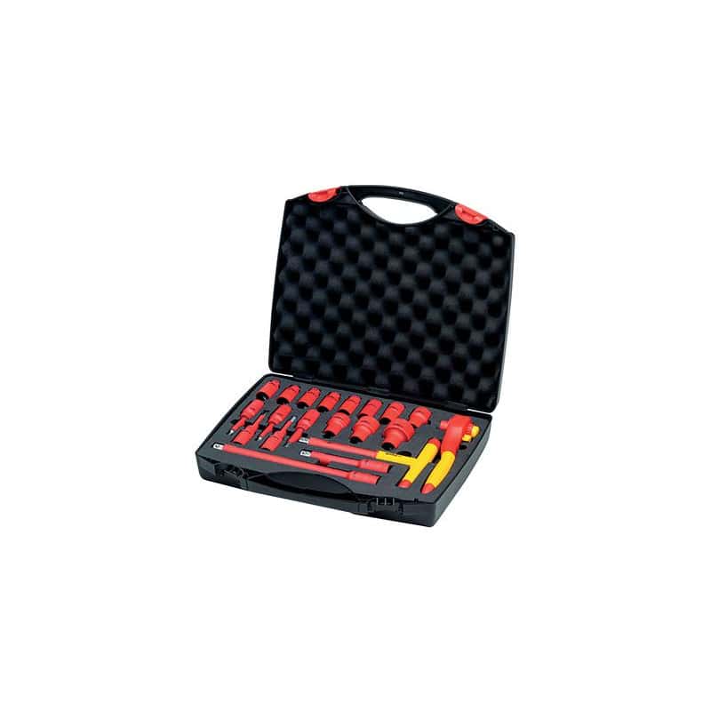 Coffret douilles 1/2" + cliquet isolés 1 000 V WIHA