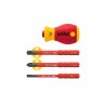 Tournevis porte-embout STUBBY + 3 embouts isolés WIHA 41230