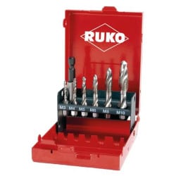 Coffret de 6 forets taraudeurs queue 6 pans RUKO 270020