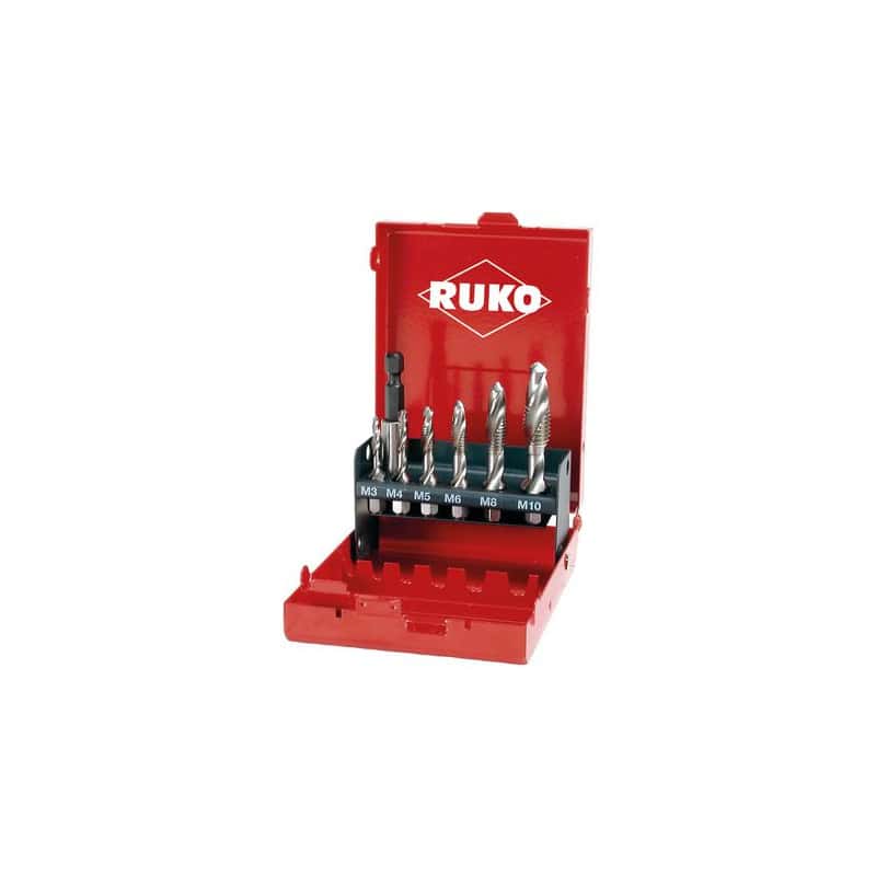 Coffret de 6 forets taraudeurs queue 6 pans RUKO 270020