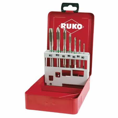 Coffret 7 tarauds machines HSSE-Co 5% inox RUKO 245061