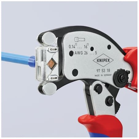 Pince à sertir TWISTOR auto-ajustable pour embouts de câble KNIPEX 975318