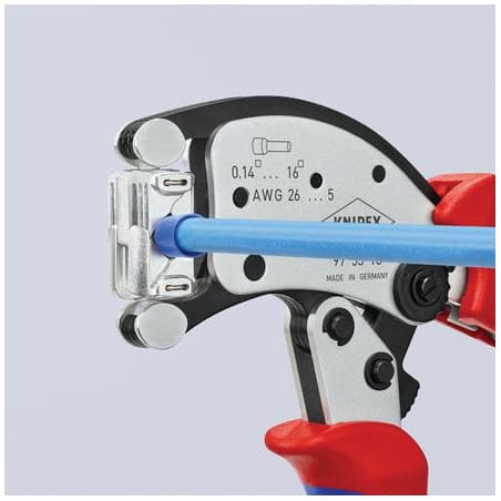 Pince à sertir TWISTOR auto-ajustable pour embouts de câble KNIPEX 975318