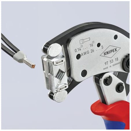 Pince à sertir TWISTOR auto-ajustable pour embouts de câble KNIPEX 975318