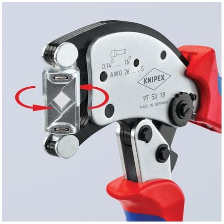 Pince à sertir TWISTOR auto-ajustable pour embouts de câble KNIPEX 975318