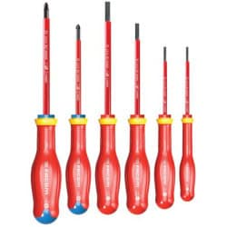 Jeu de 6 tournevis isolés Fente et Phillips FACOM ATDVE.J6PB