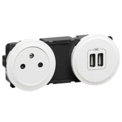 Prise de courant et double USB CELIANE LEGRAND 067106