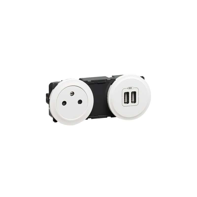 Prise de courant et double USB CELIANE LEGRAND 067106