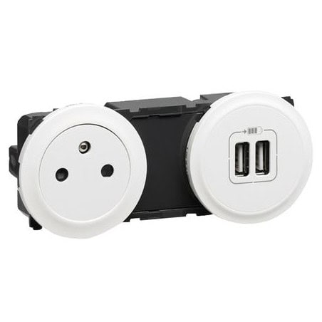 Prise de courant et double USB CELIANE LEGRAND 067106