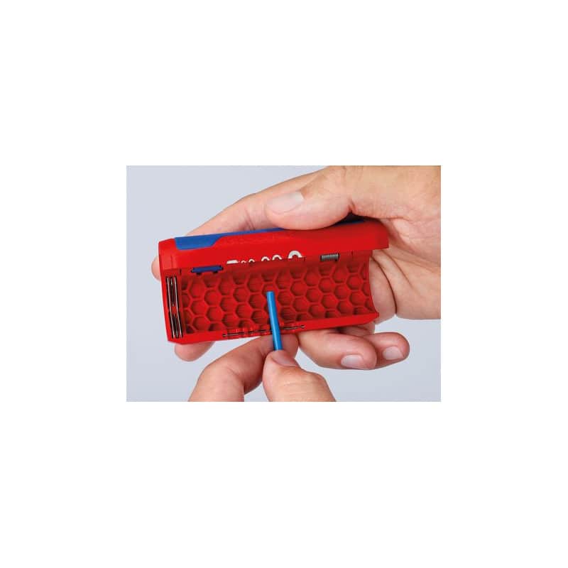 Coupe tube pour gaine électrique et outil à dénuder KNIPEX 90 22 02 SB