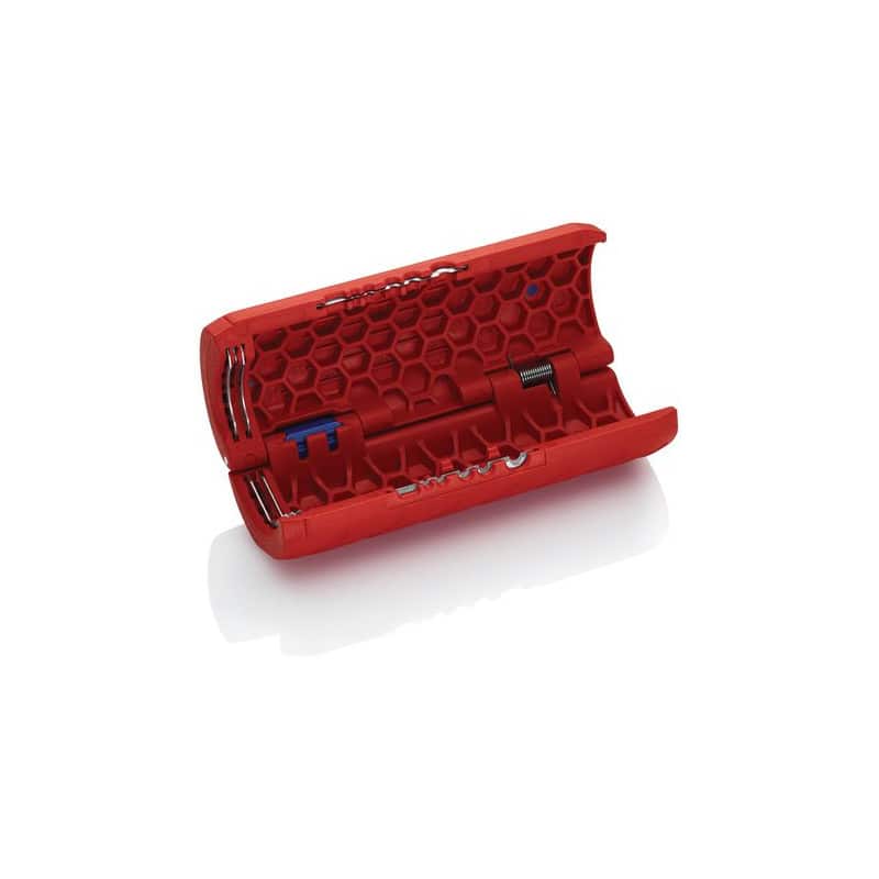 Coupe tube pour gaine électrique et outil à dénuder KNIPEX 90 22 02 SB