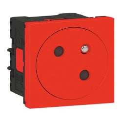 Prise de courant 2P+T sans détrompage 2 modules LEGRAND 0 771 18L
