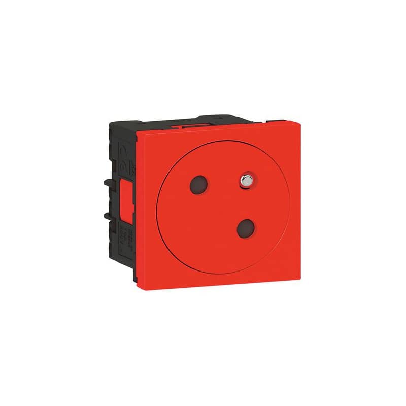 Prise de courant 2P+T sans détrompage 2 modules LEGRAND 0 771 18L