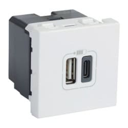 CHARGEUR USB MOSAIC TYPE A + TYPE C