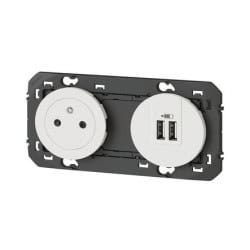 PRISE DE COURANT ET CHARGEUR DOUBLE USB DOOXIE